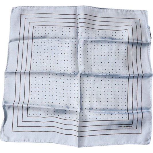Dolce & Gabbana Sky Blue Polka Dots Square Handkerchief Scarf