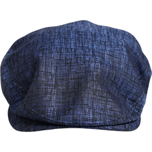 Dolce & Gabbana Blue Cotton Stretch Newsboy Hat