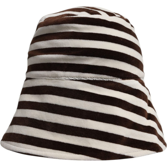Dolce & Gabbana Black White Stripes Cotton Bucket Cap