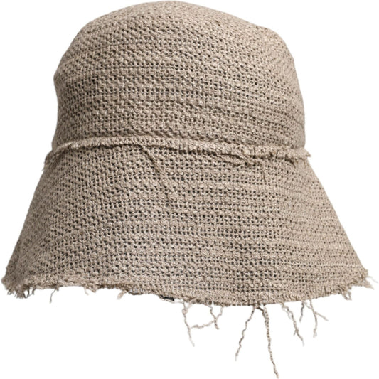 Dolce & Gabbana Beige Linen Wide Brim Bucket Hat