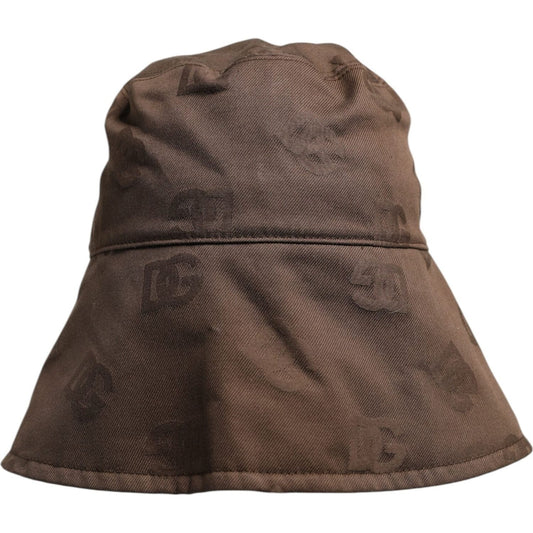 Dolce & Gabbana Brown Logo Monogram Cotton Bucket Cap