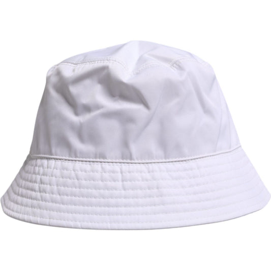 Dolce & Gabbana White Cotton Wide Brim Bucket Hat