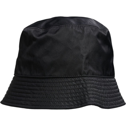 Dolce & Gabbana Black Cotton Wide Brim Bucket Hat