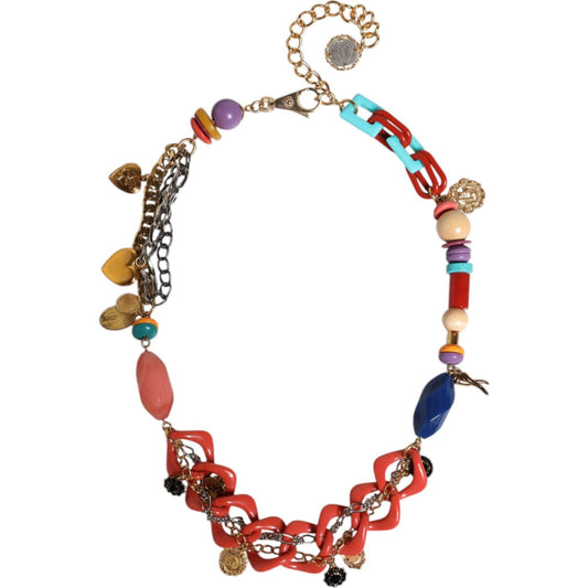 Dolce & Gabbana Multicolor Embellished Waist Chain Belt
