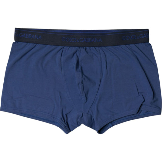 Dolce & Gabbana Blue Cotton Stretch Regular Boxer Underwear