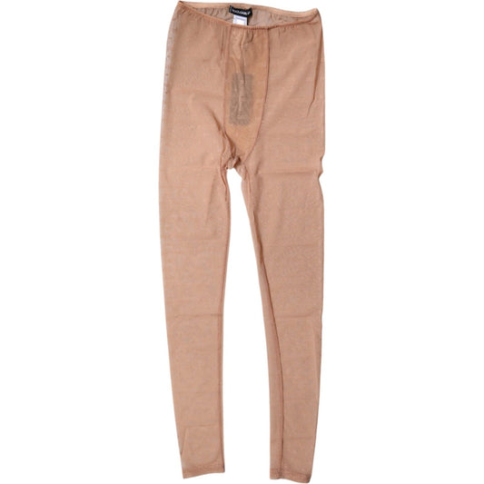 Dolce & Gabbana Nude Beige Logo Lace Lingerie Pants Underwear