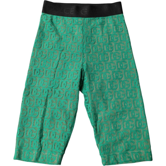Dolce & Gabbana Green Logo Monogram Cropped Tights Underwear