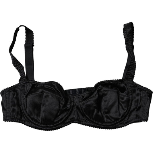 Dolce & Gabbana Black Silk Stretch Balconette Brassiere Underwear
