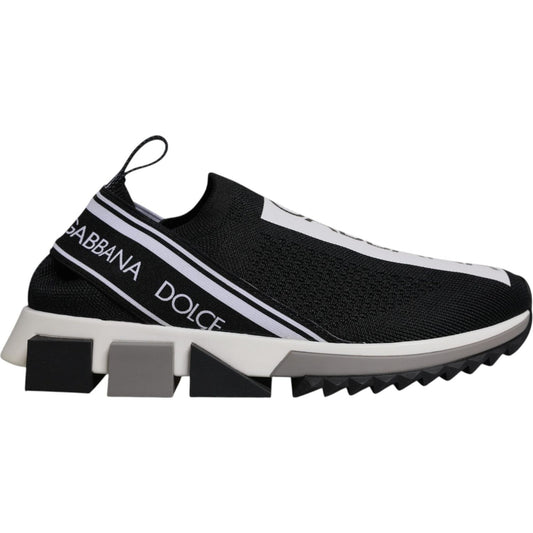 Dolce & Gabbana Black White Slip On Sorrento Sneakers Shoes Dolce & Gabbana Gray