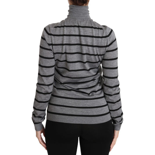 Dolce & Gabbana Elegant Embroidered Cashmere-Silk Sweater Dolce & Gabbana Dim Gray