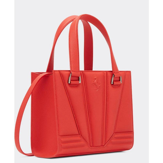 Ferrari Red Leather Handbag FE-14945
