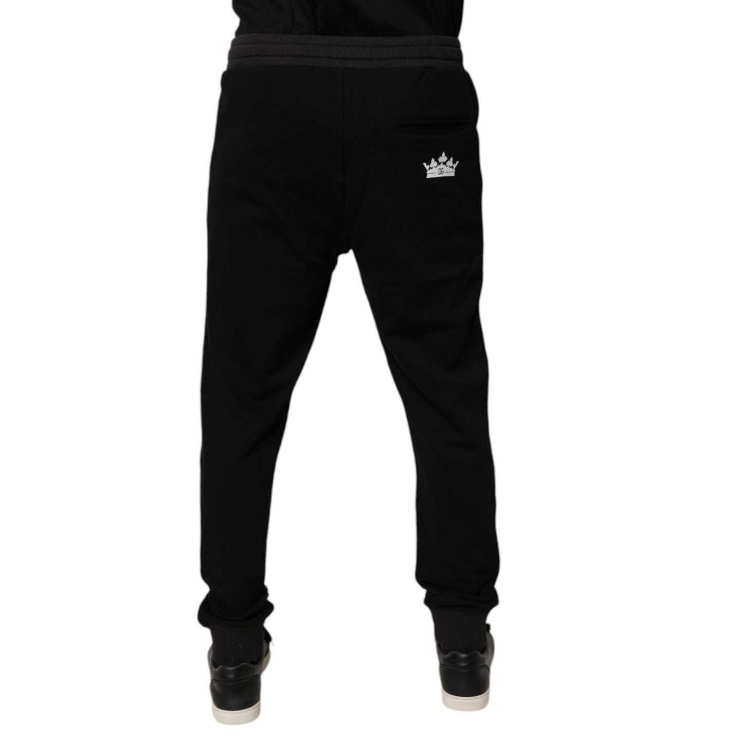 Dolce & Gabbana Black Logo Men Jogger Cotton Sweatpants Pants