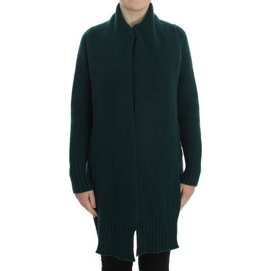 Dolce & Gabbana Elegant Green Cashmere Cardigan Sweater Dolce & Gabbana Black