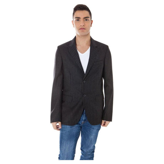 Calvin Klein Gray Wool Mens Jacket Calvin Klein Dark Slate Gray