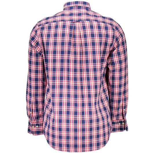 Gant Blue Cotton Men Shirt Gant Rosy Brown
