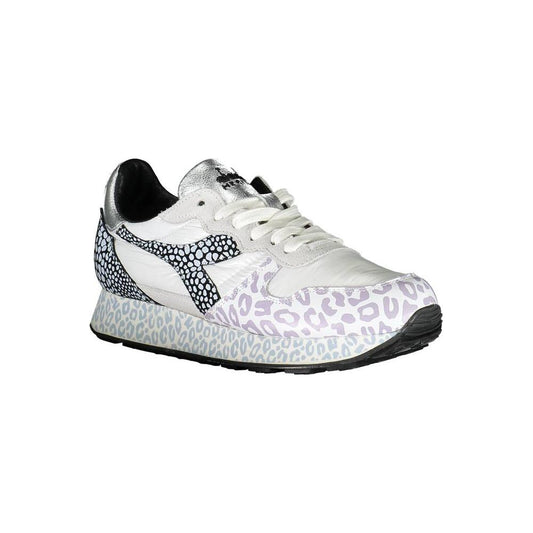 Diadora White Fabric Women Sneaker Diadora Light Gray