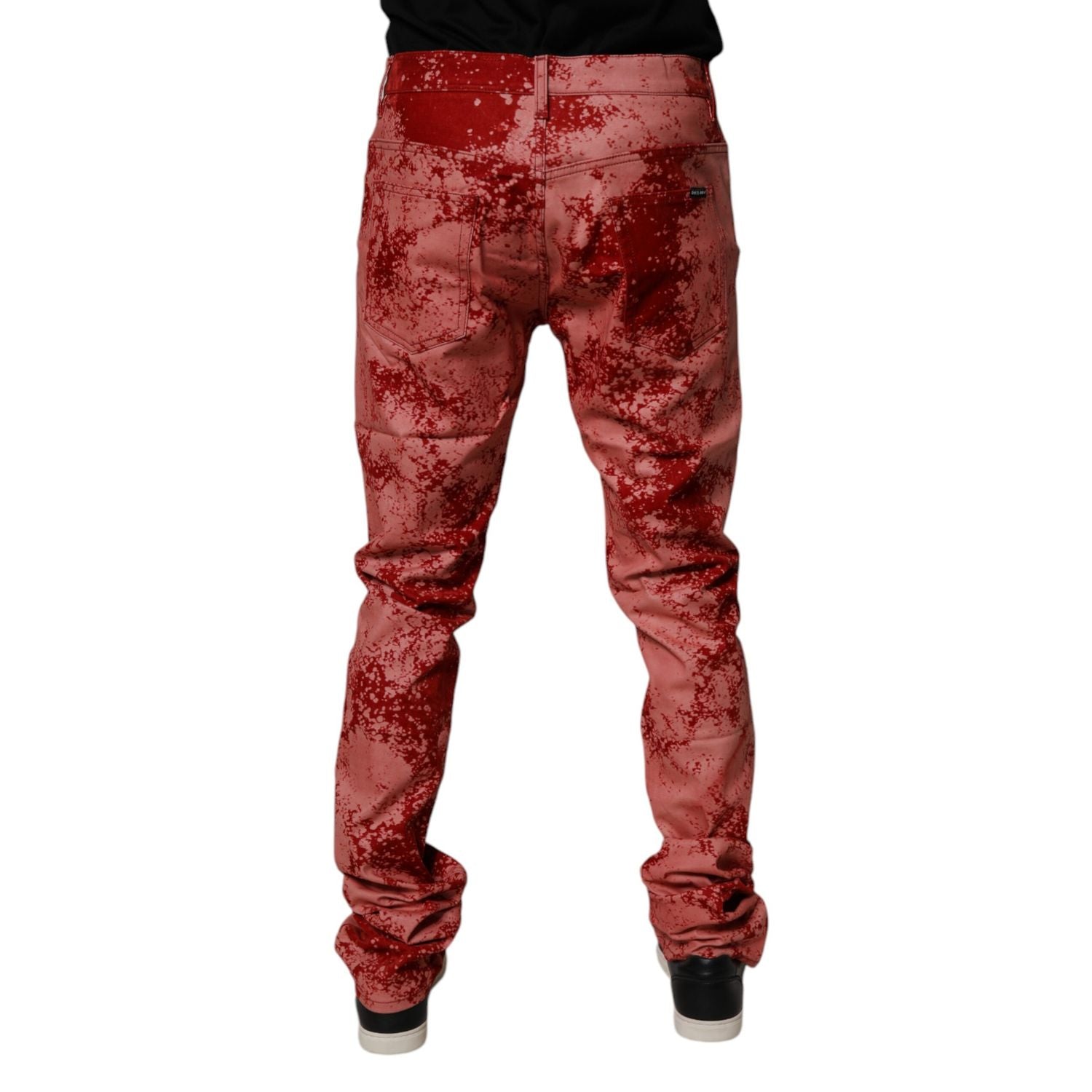Dolce & Gabbana Red Tie Dye Cotton Skinny Men Denim Jeans