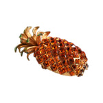 Dolce & Gabbana Gold Brass Pineapple Crystal Jewelry Brooch Pin