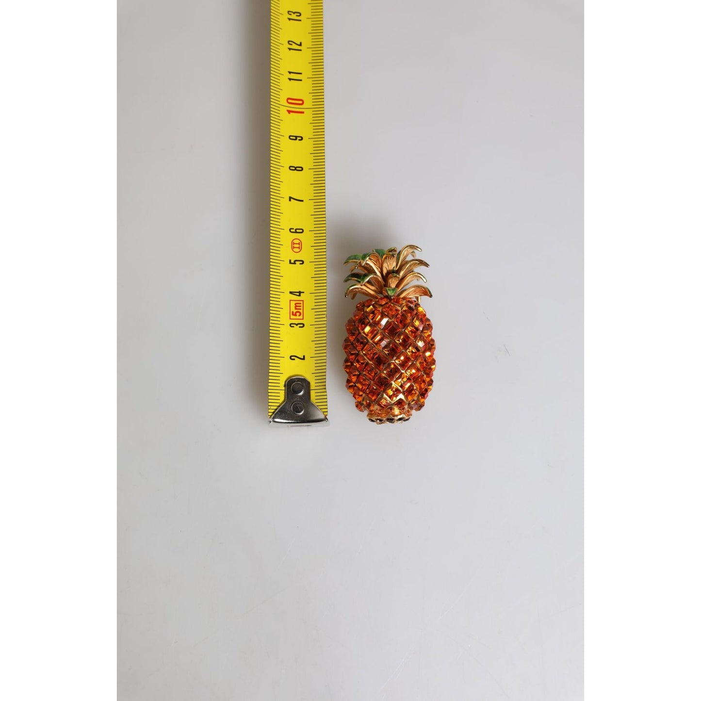 Dolce & Gabbana Gold Brass Pineapple Crystal Jewelry Brooch Pin