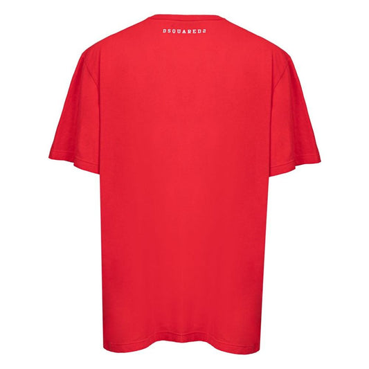Dsquared² Red Cotton T-Shirt Dsquared² Firebrick