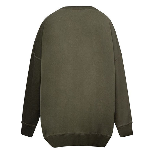Dsquared² Green Cotton Sweater Dsquared² Dark Olive Green