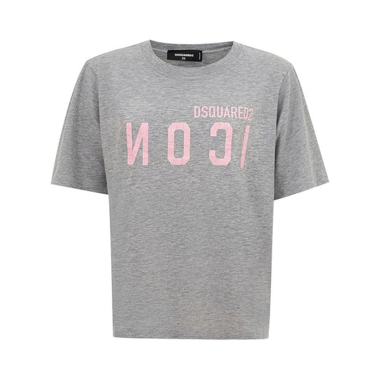 Dsquared² Elegant Gray Cotton Top for Women Dsquared² Dark Gray
