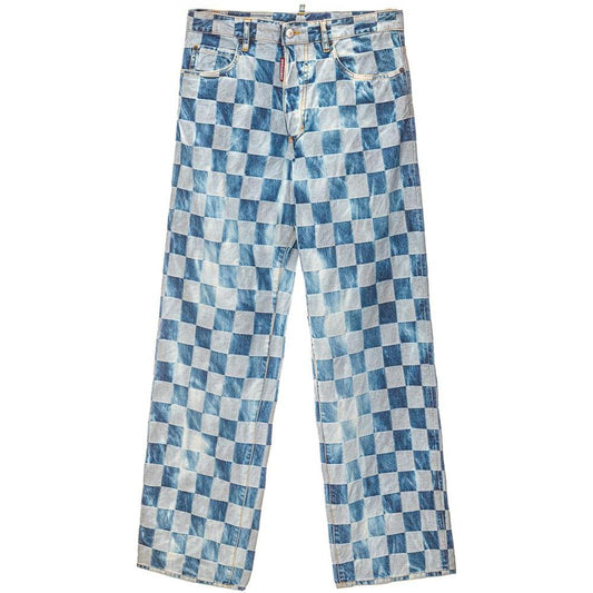 Dsquared² Blue Cotton Jeans & Pant Dsquared² Gray