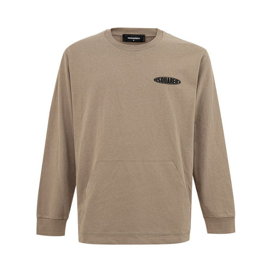 Dsquared² Beige Cotton T-Shirt Dsquared² Rosy Brown
