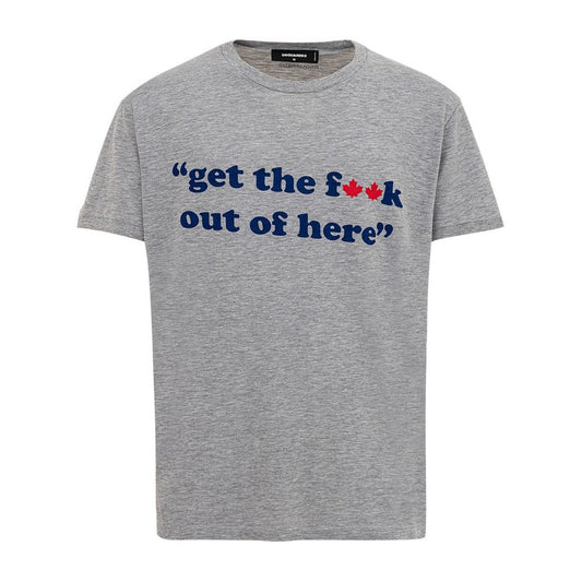 Dsquared² Gray Cotton T-Shirt Dsquared² Dark Gray