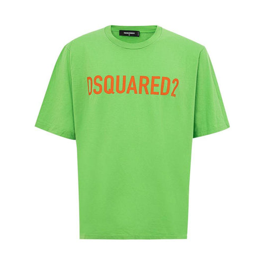 Dsquared² Electric Green Cotton Tee for Men Dsquared² Dark Sea Green