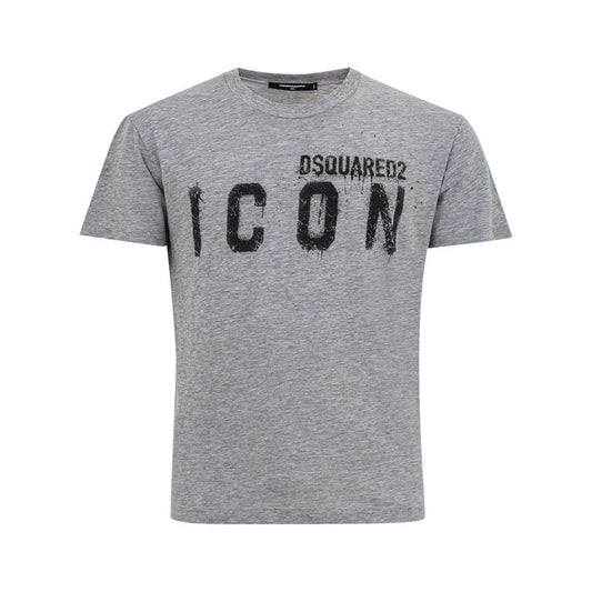 Dsquared² Sleek Gray Cotton Tee for Stylish Men Dsquared² Dark Gray