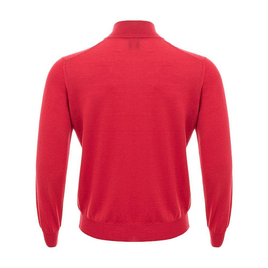 Gran Sasso Elegant Crimson Wool T-Shirt for Men Gran Sasso Firebrick