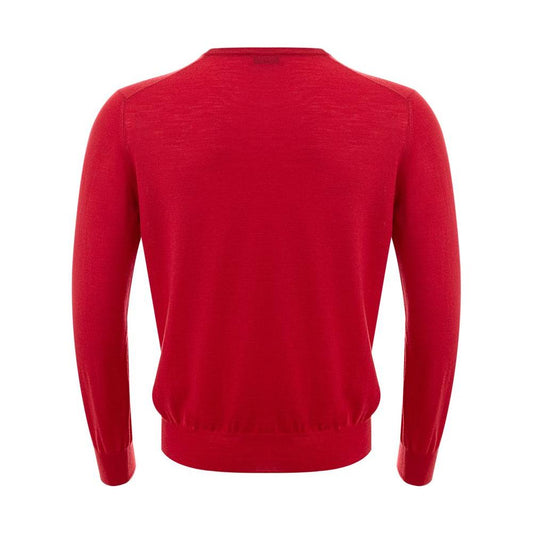 Gran Sasso Elegant Red Wool Sweater for Men Gran Sasso Firebrick