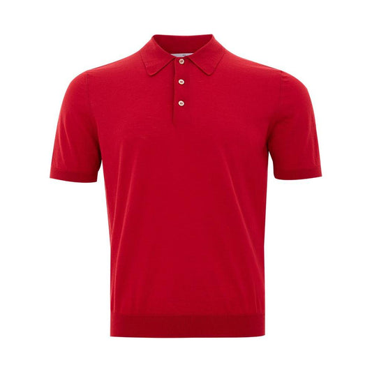 Gran Sasso Elegant Italian Cotton Polo Shirt in Vibrant Red Gran Sasso Firebrick