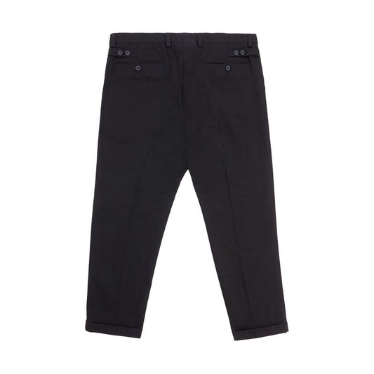 Dolce & Gabbana Elegant Black Cotton Pants for Men Dolce & Gabbana Dark Slate Gray