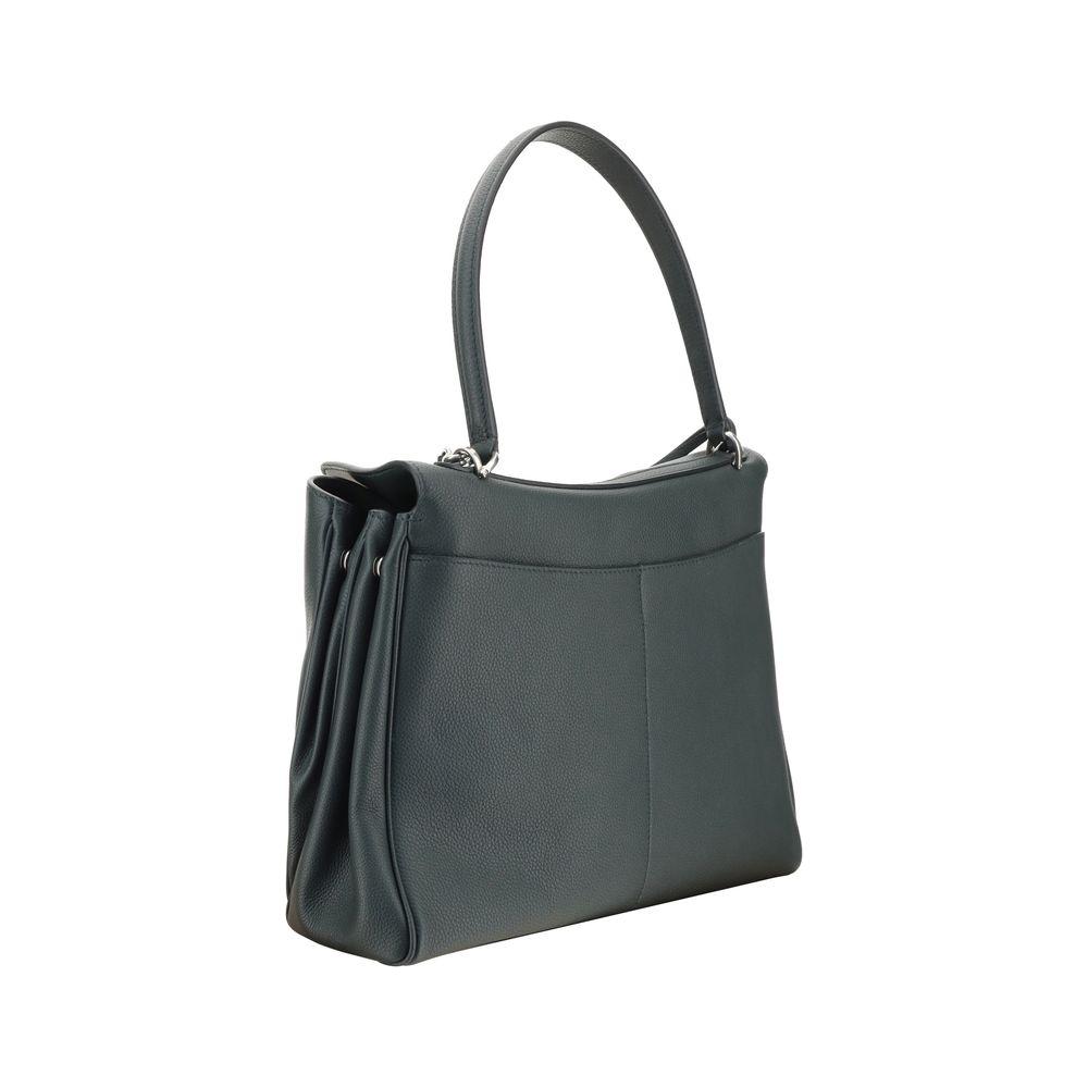 Front view with bag zipped and handles upright.