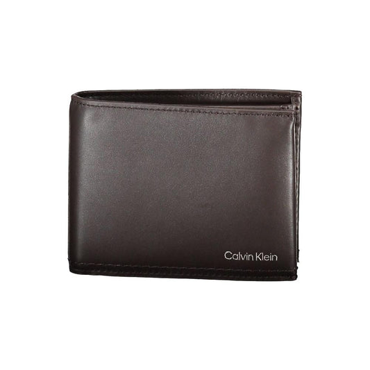 Calvin Klein Brown Leather Men Wallet Calvin Klein Dark Slate Gray