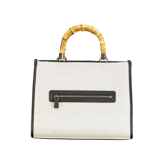 Guess Jeans Black Cotton Handbag Guess Jeans Beige