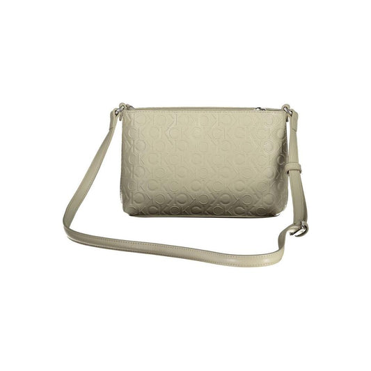 Calvin Klein Beige Polyester Handbag Calvin Klein Dark Gray