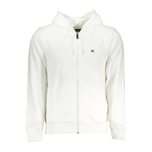 Napapijri Elegant White Cotton Hooded Sweatshirt Napapijri White Smoke