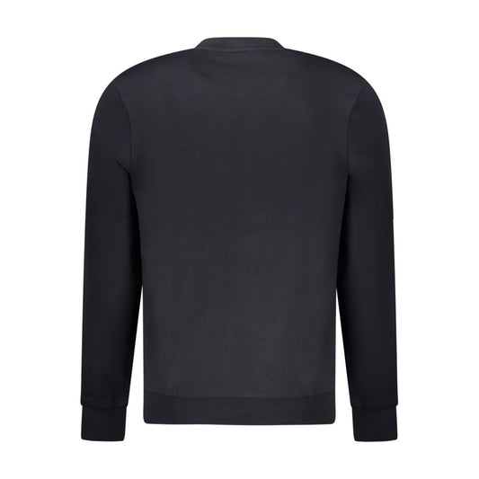 Back view of Napapijri black cotton sweatshirt with long sleeves, regular fit, and crew neck.