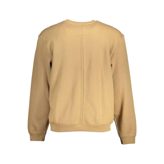 Guess Jeans Beige Cotton Mens Sweater Guess Jeans Dark Khaki