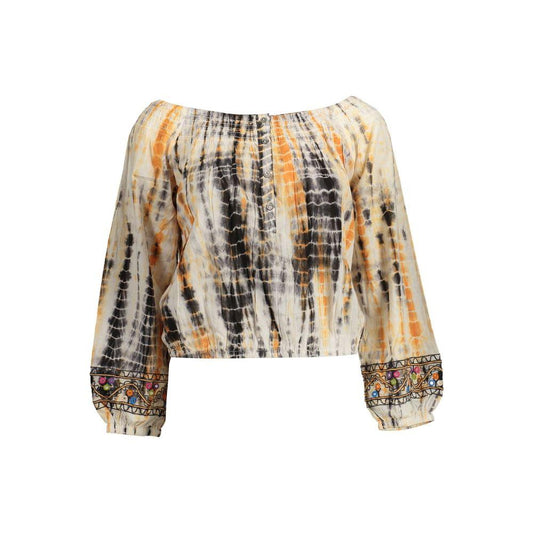 Desigual Beige Cotton Women Top Desigual Rosy Brown
