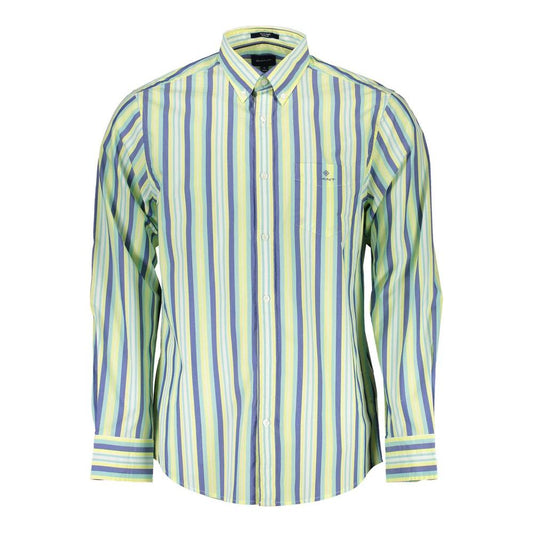 Gant Yellow Cotton Men Shirt Gant Light Gray