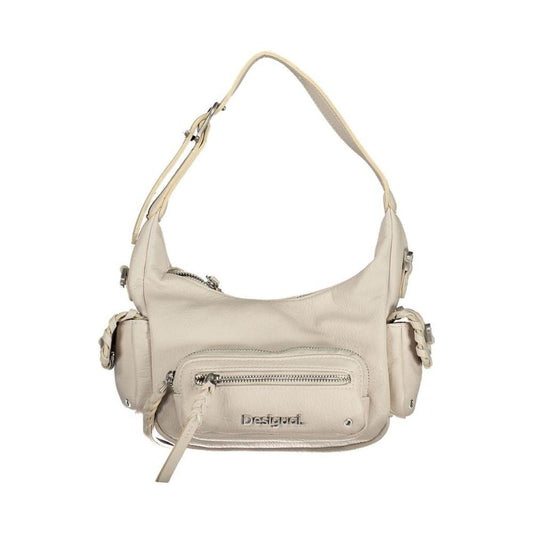 Desigual White Polyethylene Handbag Desigual Gray