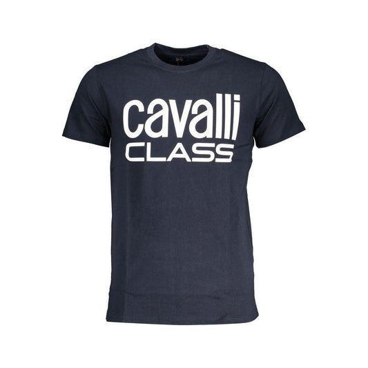 Cavalli Class Blue Cotton T-Shirt Cavalli Class Dark Slate Gray