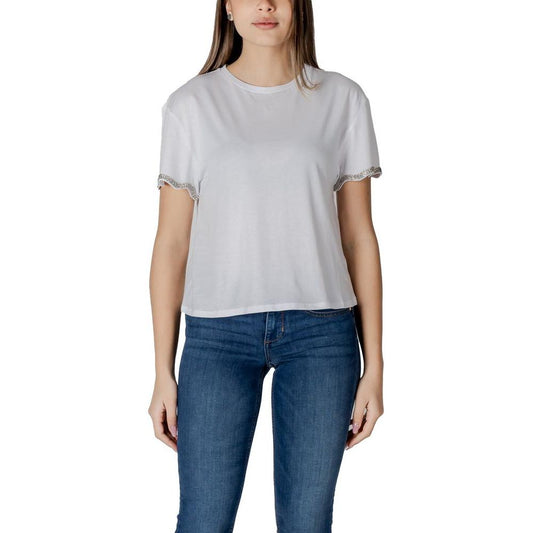Liu Jo White Cotton Tops & T-Shirt Liu Jo Dark Slate Gray