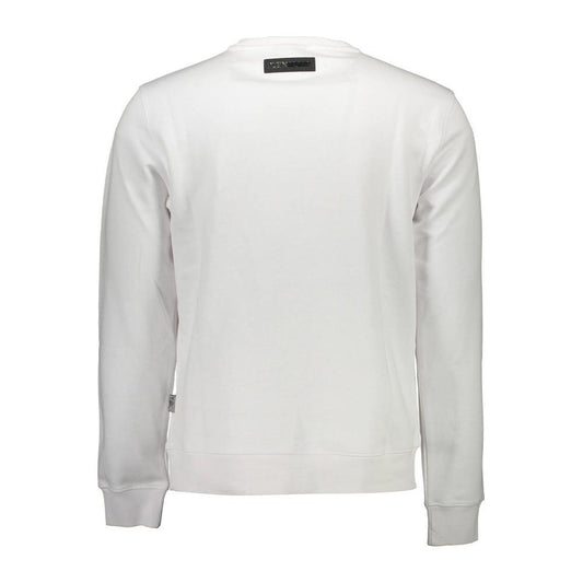 Plein Sport White Cotton Men Sweater Plein Sport Light Gray