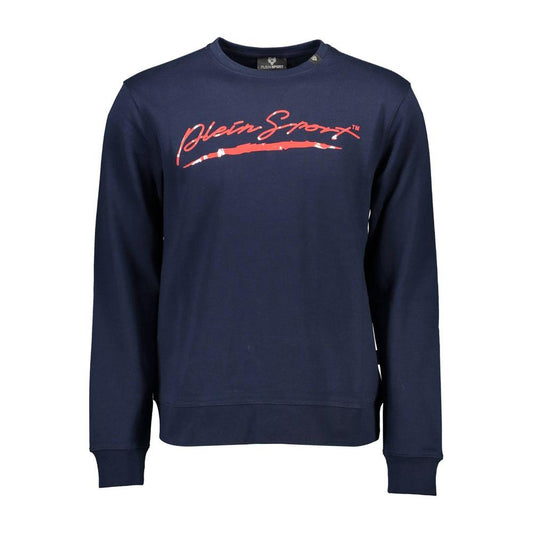 Plein Sport Blue Cotton Men Sweater Plein Sport Dark Slate Gray
