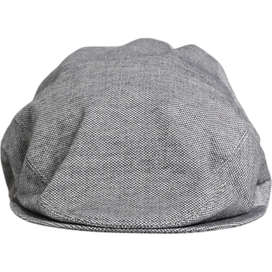 Dolce & Gabbana Dolce & Gabbana Gray Cotton Newsboy Capello Cabbie Hat HAT9824-59 1728,59 cm|L,67345645728,Accessories,Dolce & Gabbana,Gray,Hats & Caps - Men - Accessories,Material: 98% Cotton 2% Elastane,Men,Men - Accessories,New with tags